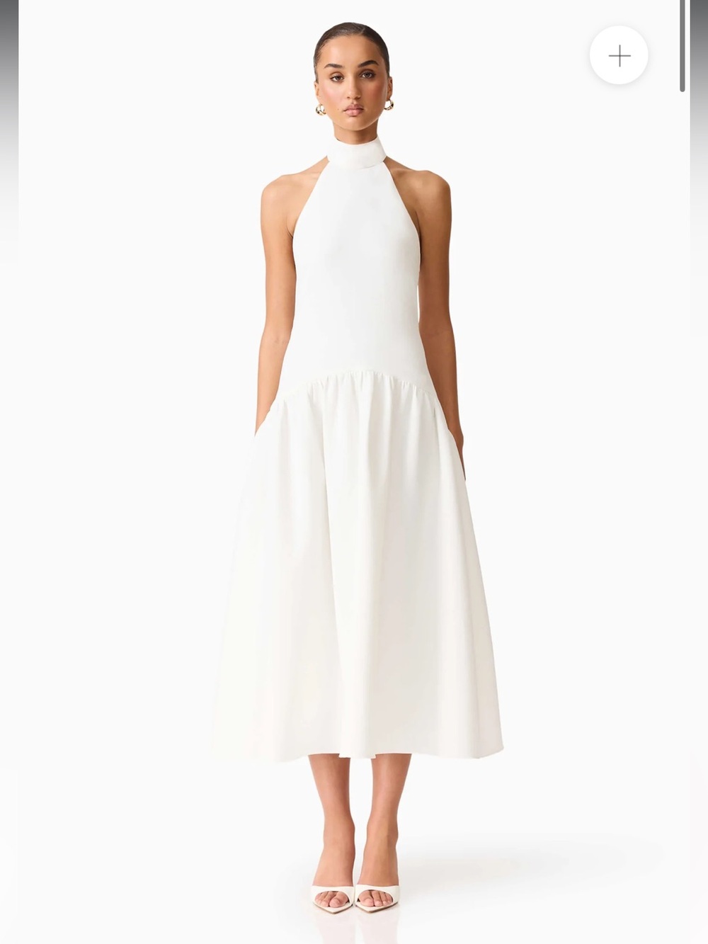 elliatt nolana white halter neck flare midi summer sun dress size XS NEW Bridal